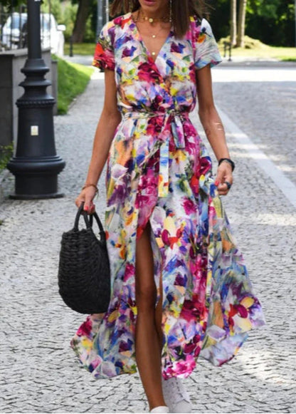 Robe imprimée à coupe évasée