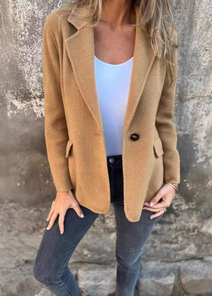 Blazer court boutonné style hiver femme