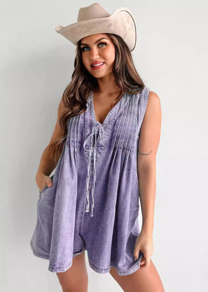 Combinaison en Jean Femme Sans Manches