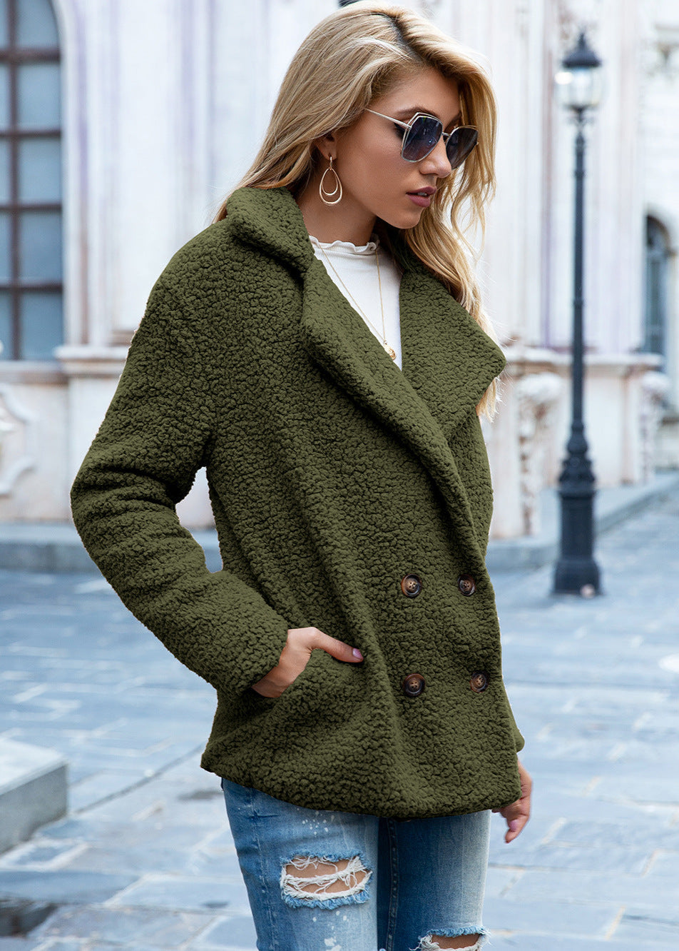 Manteau d’hiver doublé à boutons