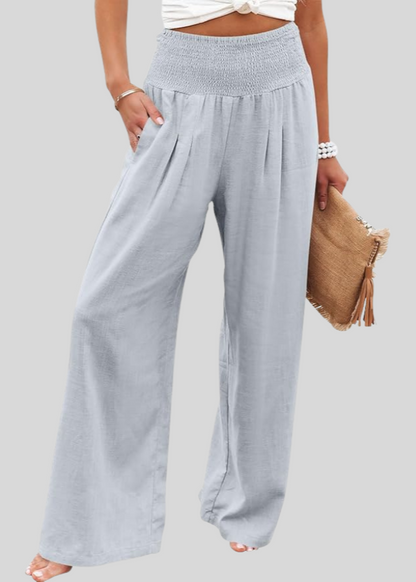 Pantalon Large Taille Haute Femme