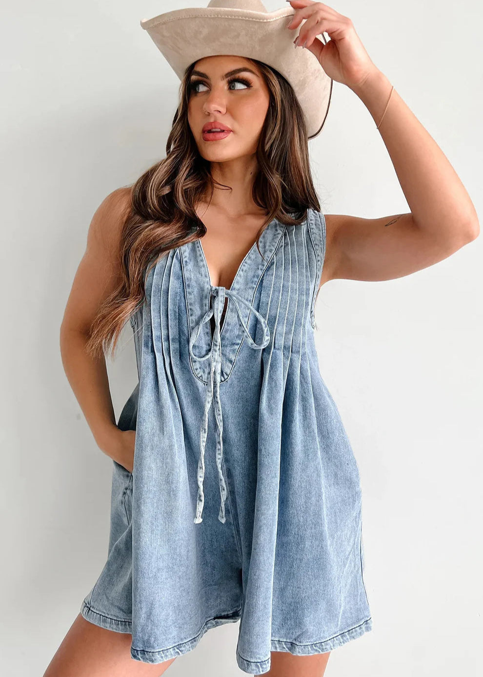 Combinaison en Jean Femme Sans Manches