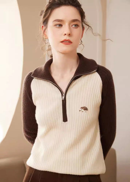 Pull cachemire raffiné manches longues