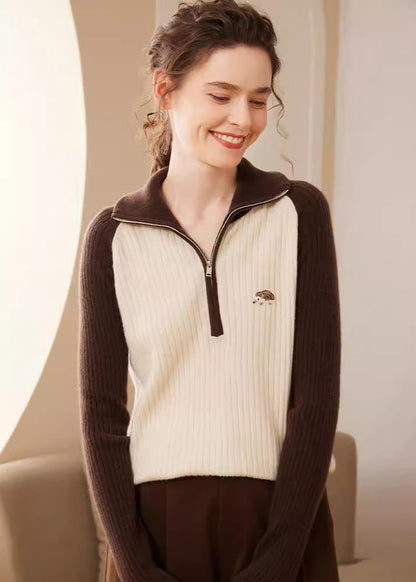 Pull cachemire raffiné manches longues