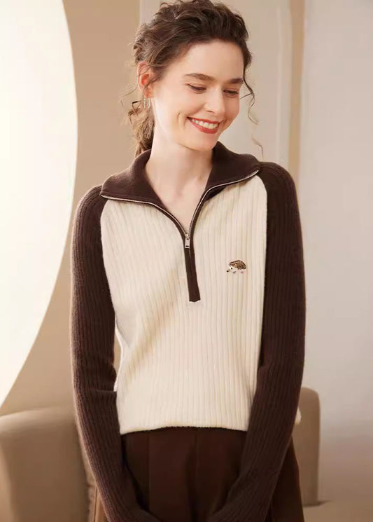 Pull cachemire raffiné manches longues