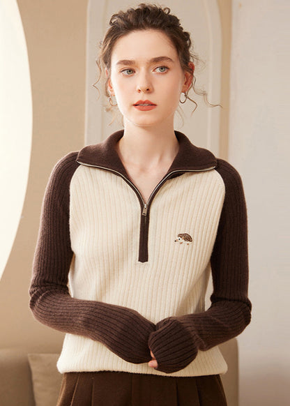 Pull cachemire raffiné manches longues