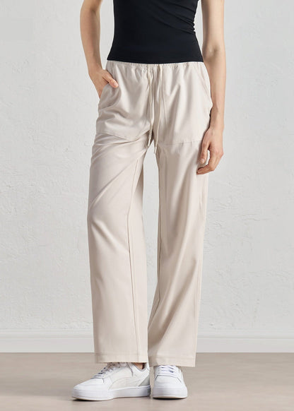 Pantalon ample taille haute à cordon