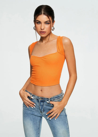 Crop top sans manches femme chic