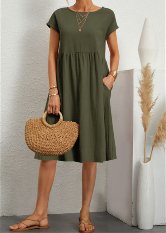 Robe d’Été Femme à Manches Courtes