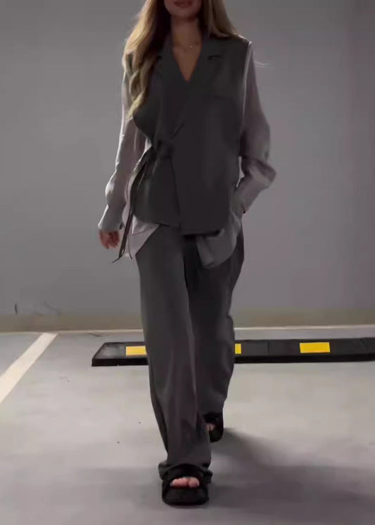 Ensemble mousseline haut patchwork & pantalon