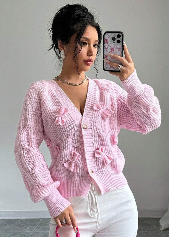 Cardigan Court Nœud Papillon Femme Chic