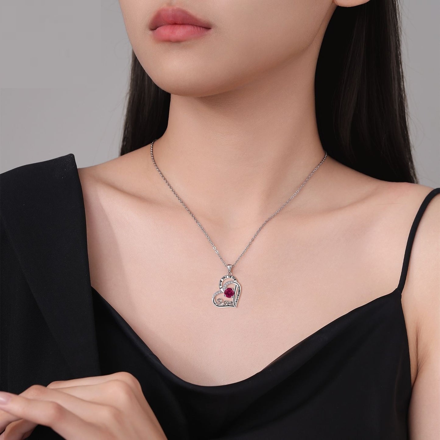 Collier cœur soeur élégance féminine