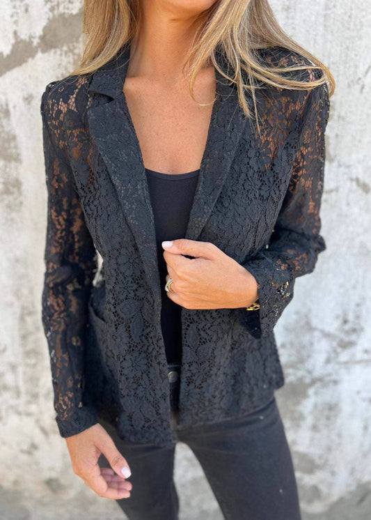 Blazer Dentelle Florale Femme Élégant