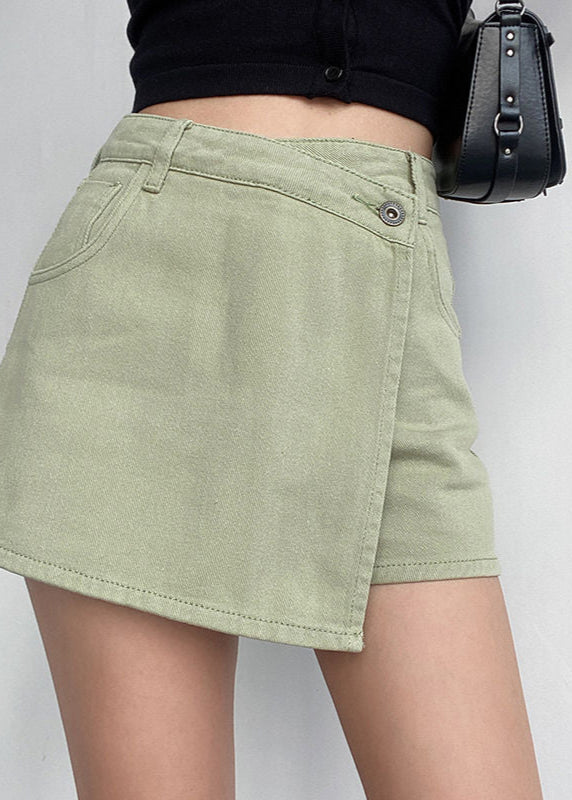 Jupe denim asymétrique anti-éclaircissements