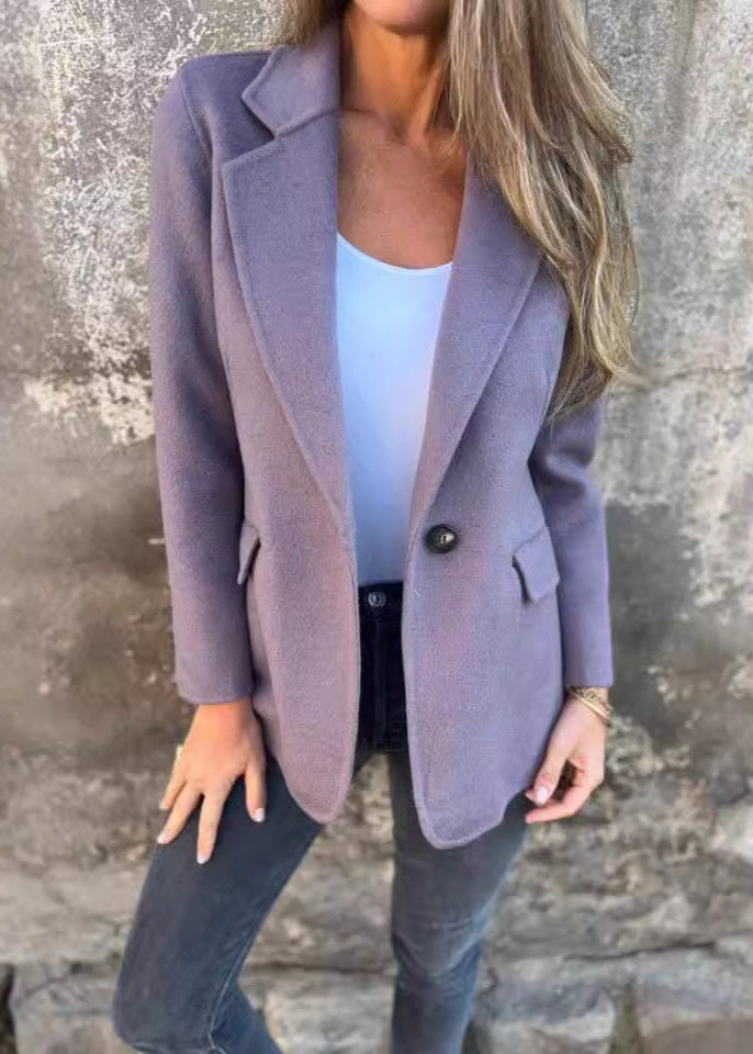 Blazer court boutonné style hiver femme