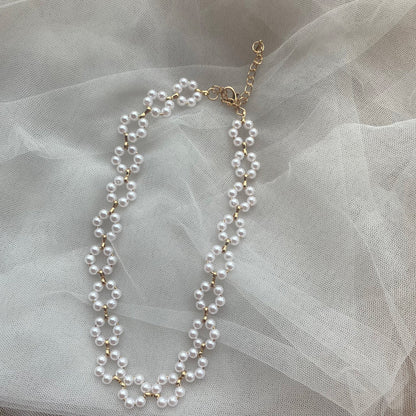 Collier bracelet perles femme élégant