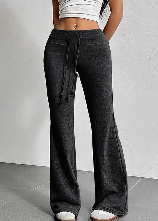 Pantalon femme taille haute décontracté
