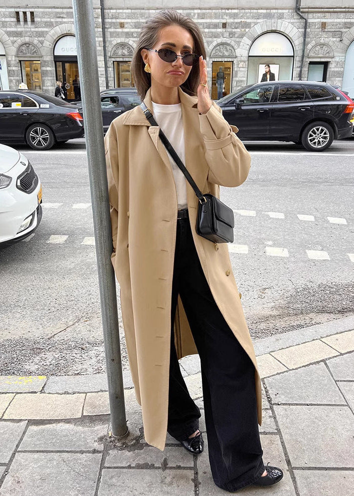 Trench femme khaki double boutonnage